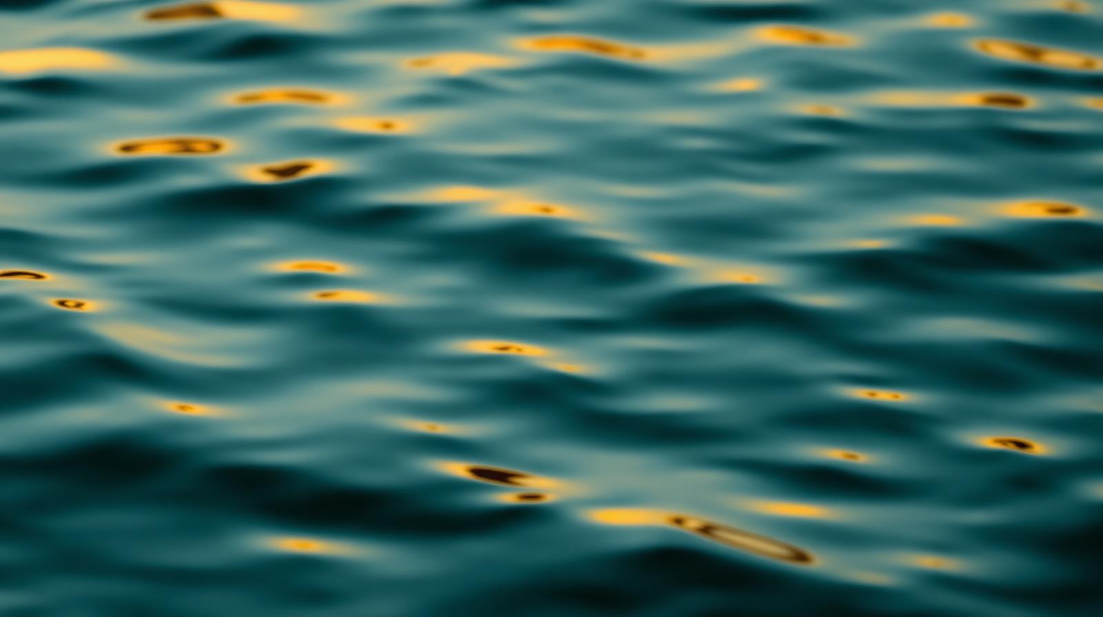 Watercolor of soft concentric ripples on still water — bilateral processing and integration